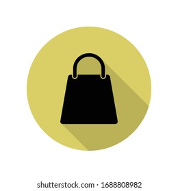 a bag long shadow icon. Simple glyph, flat vector of web icons for ui and ux, website or mobile application