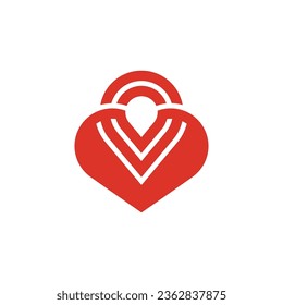 Bag Love Pin Map Logo Template