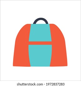 Bag for luggage and documents on an isolated background. travel bag for travel and work. Flat vector illustration.