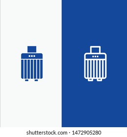 Bag, Luggage, Handbag, Buy Line and Glyph Solid icon Blue banner