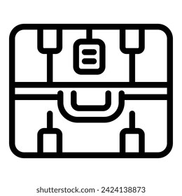 Bag luggage icon outline vector. Animal skin gear. Calling name