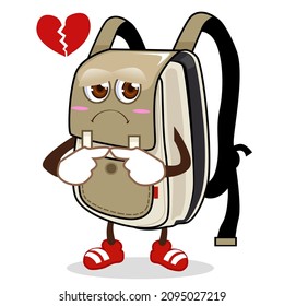 bag mascot cartoon in vector