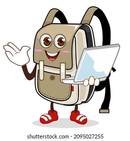 caricatura de mascota de bolsa en vector