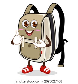 bag mascot cartoon in vector