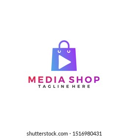 Bag media shop logo template