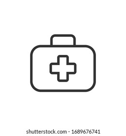 Bag With Medical Cross Symbol, Doctor's Bag Icon, First Aid Kit