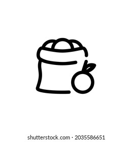 Bag of Melon Fruit Vegetable Food Monoline Symbol Icon Logo for Graphic Design UI UX and Website
