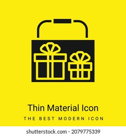 Icono de material amarillo brillante mínimo