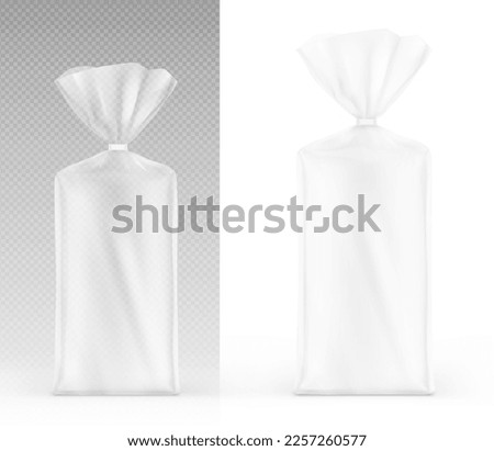 Bag mockup with clip band. Vector illustration isolated on white and transparent background. Mockup will make the presentation look as realistic as possible. EPS10.	