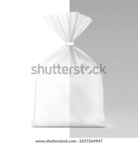 Bag mockup with clip band. Vector illustration isolated on white and transparent background. Mockup will make the presentation look as realistic as possible. EPS10.