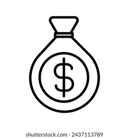  Bolsa de dinero, vector de icono bancario