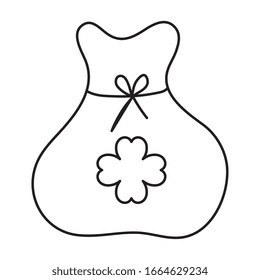 bag of money with clover isolated icon vector illustration design