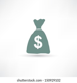 Bag with money icon