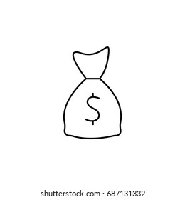 Bag with money icon