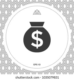 Bag of money icon with dollar symbol