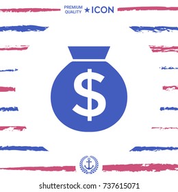 Bag of money icon with dollar symbol