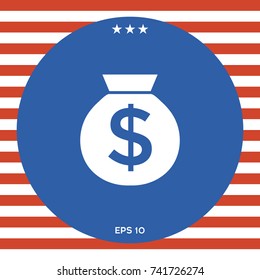 Bag of money icon with dollar symbol