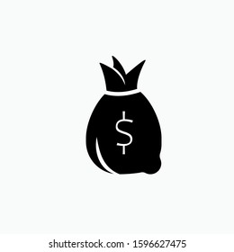 Bag Money Icon. Simple Vector, Sign & Trendy Symbol for Design and  Websites, Presentation or Apps Elements.