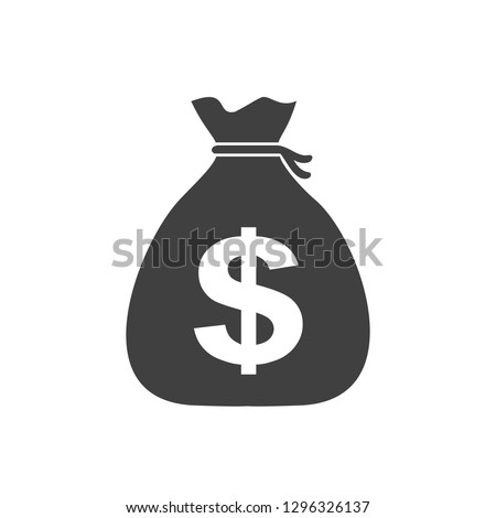 Bag with money icon - vector