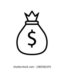 Bag Money Icon Vector Flat Trendy.