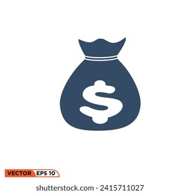 gráfico vectorial del icono del bolso de dinero de la plantilla 