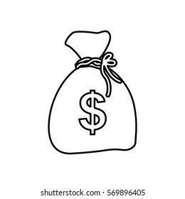 Bag of money icon vector illustration graphic design