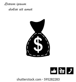 bag with money icon. vector illustration