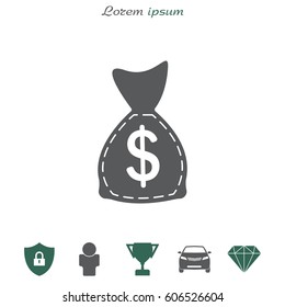 bag with money icon. vector illustration