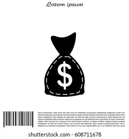 bag with money icon. vector illustration