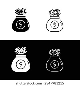 Bag of Money Illustration: A Visual Representation of Wealth, Abundance, and Financial Success.