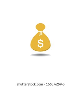 Bag of Money Logo Template, Sack of Money Vector Illustration