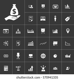 bag of money. marketing and finance icon set for mobile concepts and web apps. Collection modern infographic logo and pictogram.