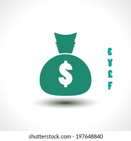 Bag of money minimal icon