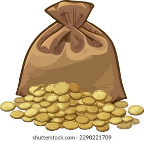 Bolsa de dinero ilustración vectorial multicolor aislada en fondo blanco
