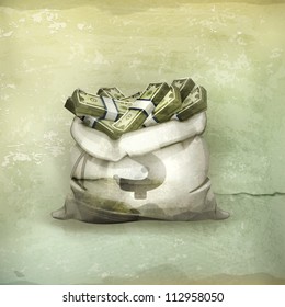 Bag Of Money, Old-style Vector