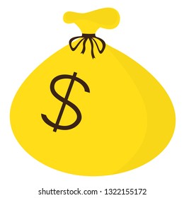 
Bag of money on white background
