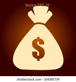 bag of money painted dollar vector illustration