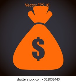 bag of money painted dollar vector illustration