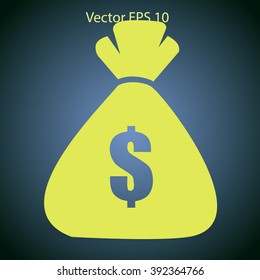 bag of money painted dollar vector illustration