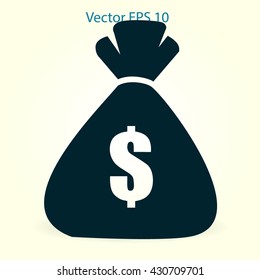 bag of money painted dollar vector illustration
