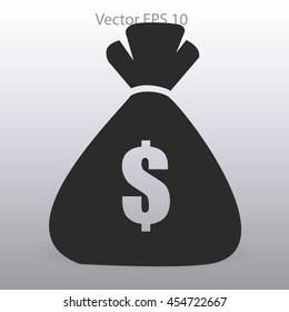 bag of money painted dollar vector illustration