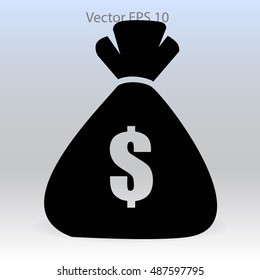 bag of money painted dollar vector illustration