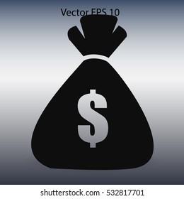 bag of money painted dollar vector illustration