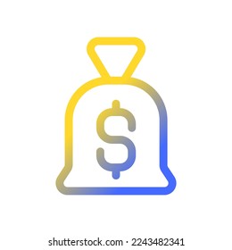Geldbeutel Pixel perfekte Farbverlauf-Linear-Icon. Persönliche Ersparnisse. Unternehmensinvestitionen. Finanzen. Zeilennutzer-Schnittstellensymbol Modernes Piktogramm. einzelne Vektorgrafik