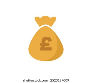 Bag with money pound britannia icon. Money bag vector design and illustration. 

