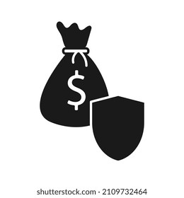 Bag of Money With Protection Sign