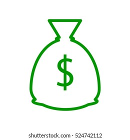bag, money, savings, dollar, vector icon, eps10