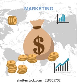 bag with money. vector