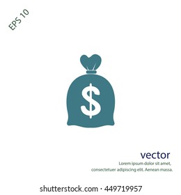 Bag of money, vector icon