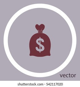 Bag of money, vector icon
